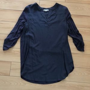 Pleione Dark Gray Cap Sleeve Blouse